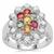 Tunduru Multi-Colour Sapphire Ring with White Zircon in Sterling Silver 2.19cts