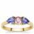 Pink Sapphire Ring with AA Tanzanite in 9K Gold 1.15cts