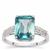 Ratanakiri Blue Zircon Ring with Diamond in Platinum 950 4.76cts