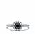 Black Spinel Ring with White Topaz in Sterling Silver 1.10cts