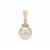 Golden South Sea Cultured Pearl Pendant with White Zircon in 9K Gold (8mm)