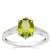AAA Jilin Peridot Ring with White Topaz in Sterling Silver 2cts