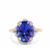 AAAA Tanzanite Ring with Diamonds in 18K Gold 6.16cts