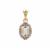 Hyalite, Pink Sapphire Pendant with White Zircon in 9K Gold 1.50cts