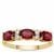 Nigerian Rubellite Ring with White Zircon in 9K Gold 1.45cts