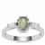 Serpentine Ring with White Zircon in Sterling Silver 1.18cts