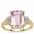 Mawi Kunzite Ring with White Zircon in 9K Gold 4cts
