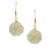 Type A Burmese Jadeite Earrings in Gold Tone Sterling Silver 12cts