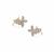 White Zircon Earrings in Gold Plated Sterling Silver 0.65ct