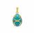 Natural Brazilian Indicolite Locket with White Zircon in Gold Plated Sterling Silver 0.25ct