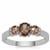  Tunduru Colour Change Garnet  Ring with White Zircon in Sterling Silver 1ct