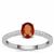 Mandarin Garnet Ring with White Zircon in Sterling Silver 1.20cts