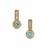 Ratanakiri Blue Zircon Earrings with White Topaz in Gold Plated Sterling Silver 0.90ct