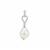 South Sea Cultured Pearl Pendant with White Zircon in Sterling Silver (10MM)