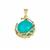 Amazonite Pendant with White Zircon in Gold Tone Sterling Silver 12.10cts