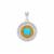 Sleeping Beauty Turquoise Pendant in Two Tone Sterling Silver 0.75ct