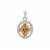 Imperial Garnet Pendant with White Zircon in Sterling Silver 2.55cts