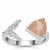 Guyang Sunstone Ring with White Zircon in Sterling Silver 1.91cts