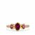 Comeria Garnet Ring with White Zircon in 9K Gold 1cts