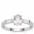 Goshenite Ring with White Zircon in Sterling Silver 1cts