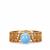 Aquamarine Ring with White Topaz in Gold Tone Sterling Silver 2.04cts 