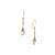 Kaori Cultured Pearl, Bengal Iolite Earrings with White Topaz in Two Tone Sterling Silver (4mm)
