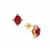 Burmese Ruby Earrings with White Zircon in 9K Gold 2.35cts