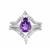 Bahia Amethyst Set of 3 Stacker Ring with White Zircon in Sterling Silver 2.25cts