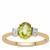 Ambilobe Sphene Ring with White Zircon in 9K Gold 1cts