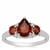 Nampula Garnet Ring with White Zircon in Sterling Silver 1.75cts