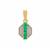 Panjshir Emerald Pendant with White Zircon in 9K Gold 0.65ct