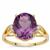 Ametista Amethyst Ring with White Zircon in 9K Gold 4.30cts
