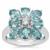 Ratanakiri Blue Zircon Ring with White Zircon in Sterling Silver 6.25cts