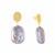 Baroque Freshwater Cultured Pearl Earrings in Gold Tone Sterling Silver (19X15 MM)
