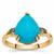 Sleeping Beauty Turquoise Ring with Montana Sapphire in 9K Gold 4.30cts