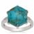 Bonita Blue Turquoise Ring with White Zircon in Sterling Silver 6.45cts