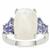 Rainbow Moonstone Ring with Tanzanite in Sterling Silver 8.85cts