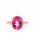 Pink Topaz Ring in Rose Gold Tone Sterling Silver 5.60cts