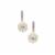 Lehrer Nine Star Cut White Topaz Earrings with White Zircon in 9K Gold 10.35cts