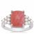 Rhodochrosite Ring with Kaori Cultured Pearl in Sterling Silver 