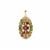 Rainbow Tourmaline Pendant with White Zircon in Gold Plated Sterling Silver 7.25cts