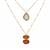 Pink Chalcedony, Red Onyx Necklace with Carnelian in Gold Plated Sterling Silver 6.95cts