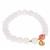 White and Nanhong Agate Stretchable  Bracelet in Gold Tone Sterling Silver 74cts