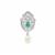 Sakota Emerald, Kaori Cultured Pearl Pendant with White Zircon in Sterling Silver