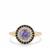 AA Tanzanite, Blue Sapphire Ring with White Zircon in 9K Gold 1.25cts