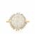 Freshwater Cultured Carved Pearl Ring with White Zircon in Gold Tone Sterling Silver (10.50mm)