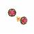 Bemainty Ruby Earrings with Black Spinel in Gold Plated Sterling Silver 1.70cts