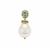 South Sea Cultured Pearl Pendant with Blue Green Tourmaline in 9K Gold (11mm)