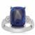 Afghanite Ring with White Zircon in Sterling Silver 5.45cts
