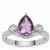 Moroccan Amethyst Ring with White Zircon in Sterling Silver 1.90cts